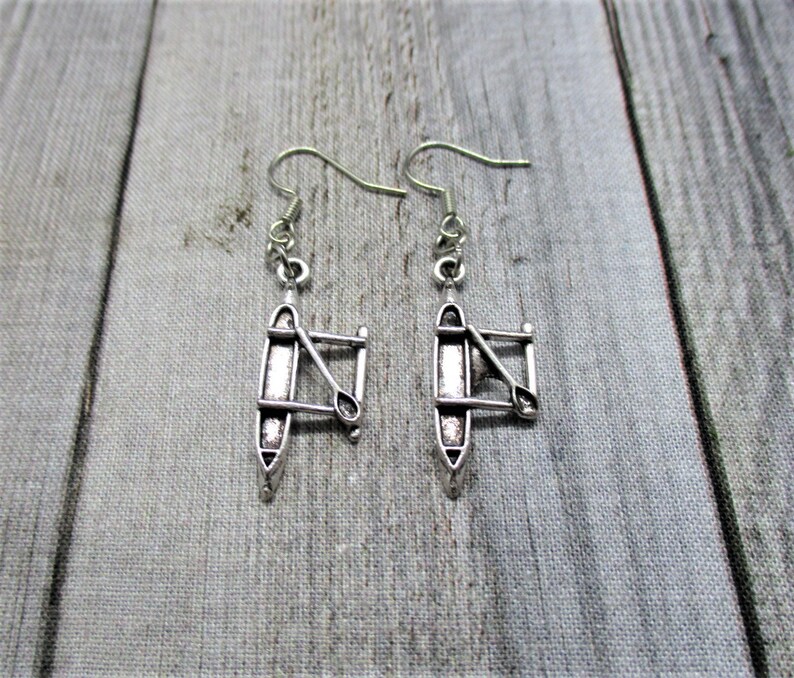 Canoe Earrings Outrigger Canoe Outdoors Earrings Canoe Jewelry Etsy