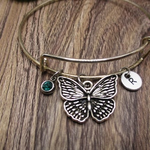 Butterfly Charm Bracelet Birthstone Bracelet Personalized Gifts Best Friend Gifts Butterfly Bracelet Butterfly Jewelry Gift for Her Birthday