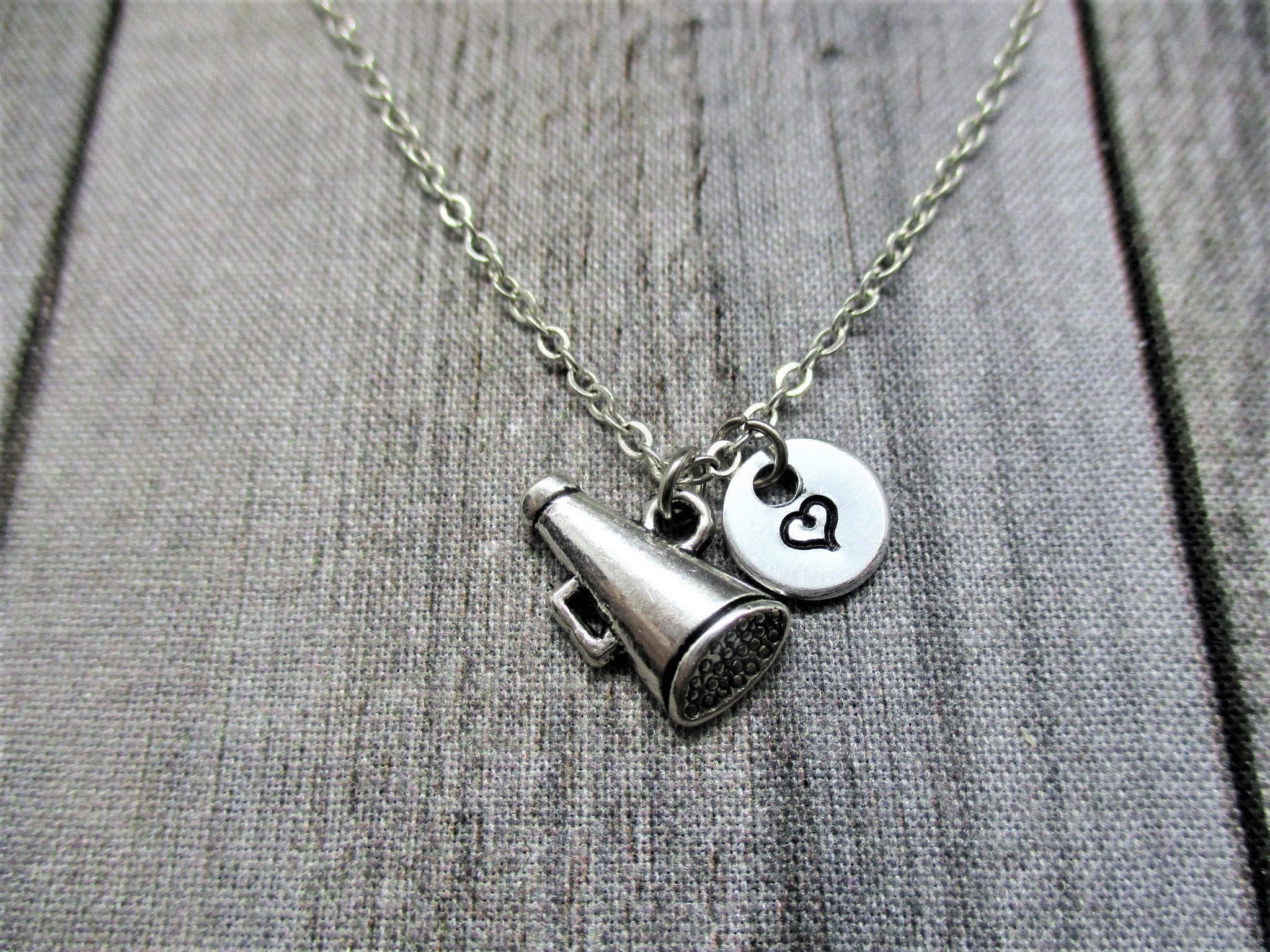 Customized Megaphone Necklace Hand Stamped Letter Initial Etsy UK