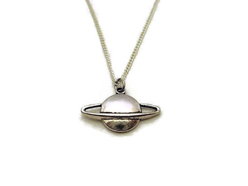 Saturn Necklace Planet Necklace Space Necklace Space - Etsy