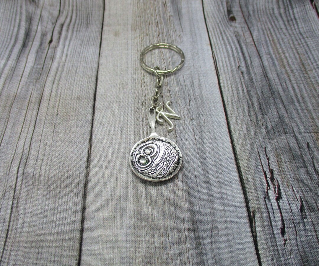 Frying Pan Keychain Bacon and Eggs Keychain Initial Cook Etsy