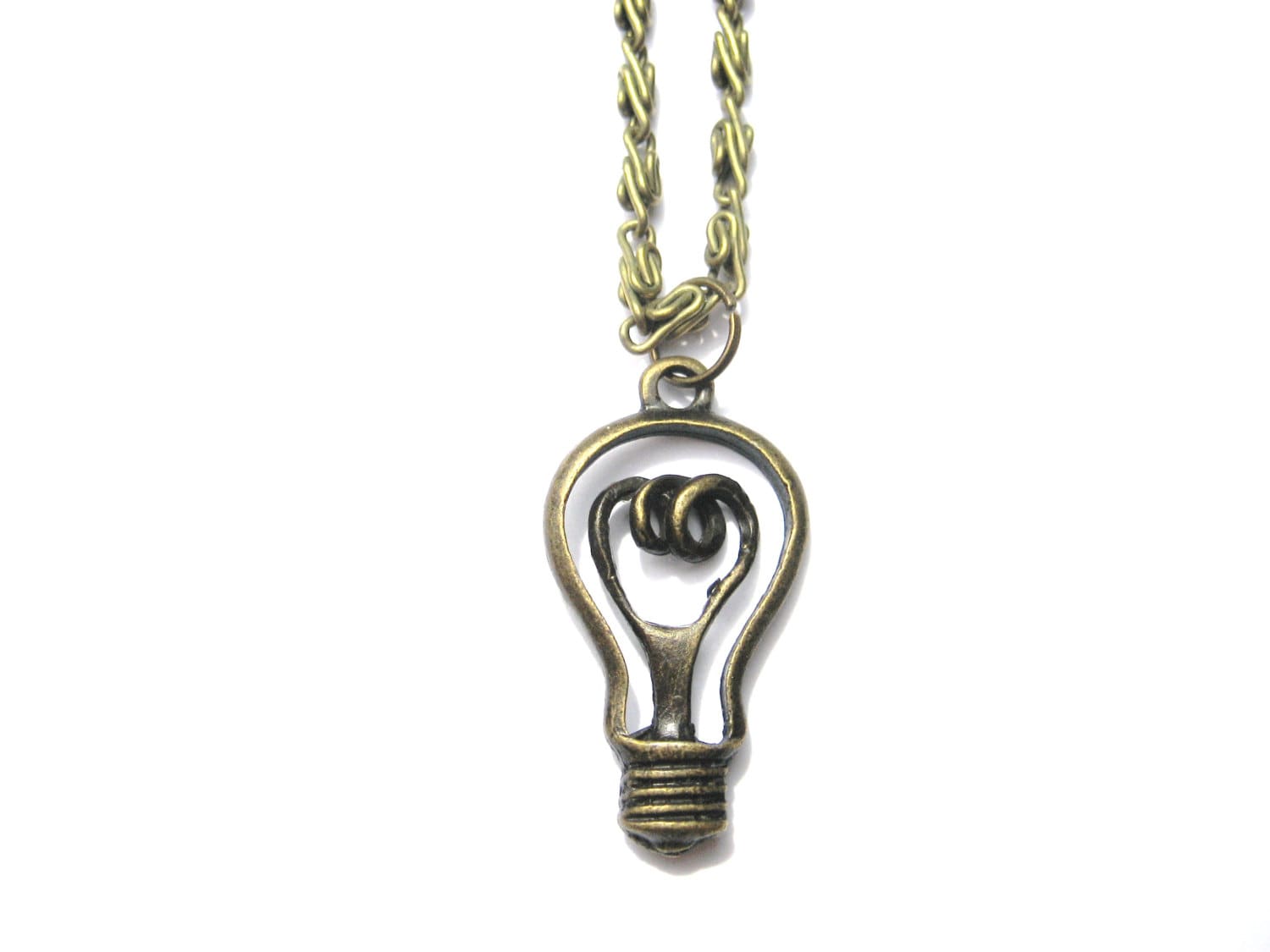 Light Bulb Necklace Light Bulb Charm Necklace Lightbulb Etsy
