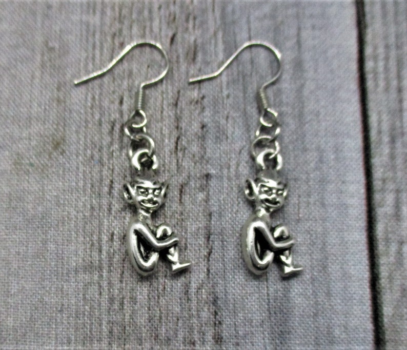 Silver Pixie Earrings Cornwall Pixie Folklore Jewelry