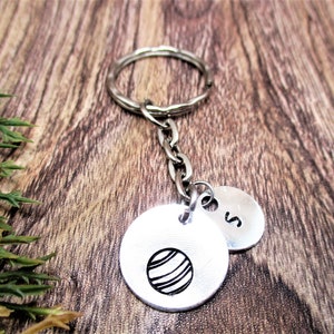 Planet Jupiter Keychain Personalized Gifts For Her/ Him Inital  Celestial Best Friend Gifts