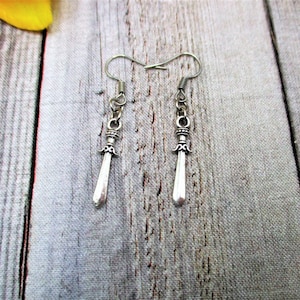 Sword Dangle Earrings Silver Sword Earrings Medieval Earrings Sword Jewelry  Gifts For Her  Gifts Under 20