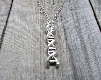 DNA Necklace, Science Necklace, Double Helix Necklace, Biology Necklace, Chemistry Necklace, DNA Jewelry, Science Jewelry, Science Gifts