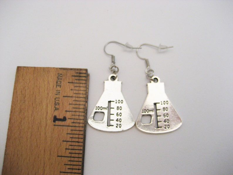 Chemistry Earrings Science Earrings Beaker Earrings Flask Earrings Chemistry Jewelry Science Jewelry Science Gifts Chemistry Gift image 7