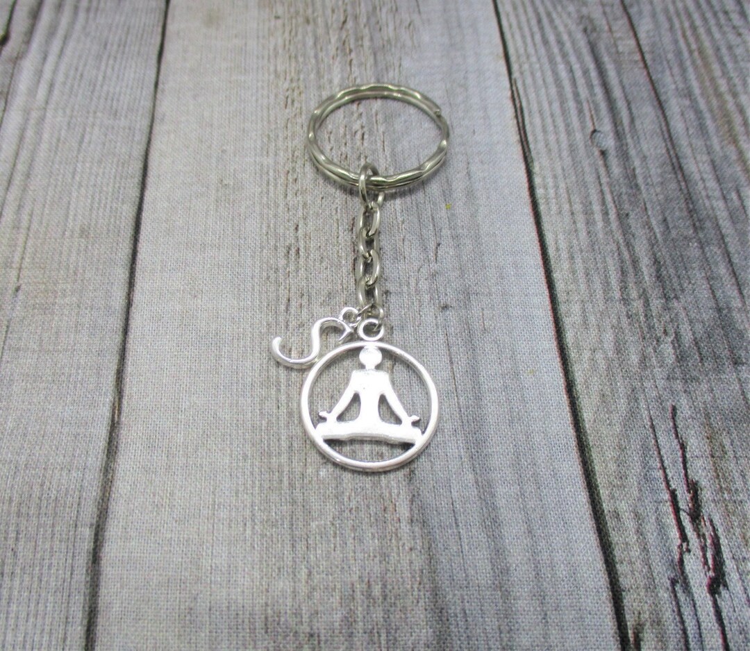 Yoga Keychain With Letter Personalized Gifts for Him / Her Etsy