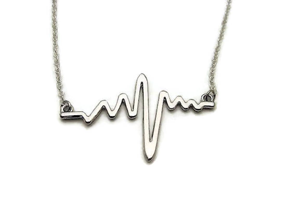 Heartbeat Necklace EKG Necklace Heartbeat Jewelry Gift for Etsy