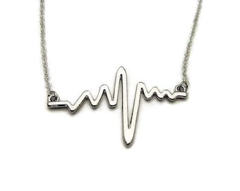 Heartbeat Necklace, EKG Necklace,  Heartbeat Jewelry, Gift for Nurse, Gift for Her