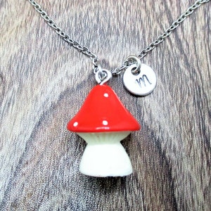 3D Mushroom Necklace Personalized Gifts Letter Initial Gifts For Her Fungi  Jewelry Forest Necklace Toadstool Necklace