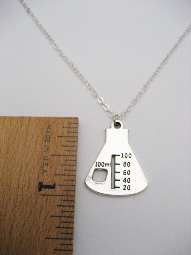 Chemistry Necklace Science Necklace Beaker Necklace Flask Etsy