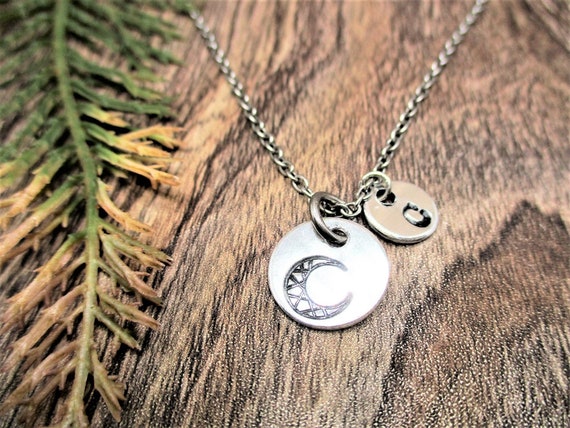Jewelry Dainty Silver Moon Necklace Dainty Half Moon Jewelry Dainty Silver Moon Necklace Crescent Moon Necklace  In Sterling