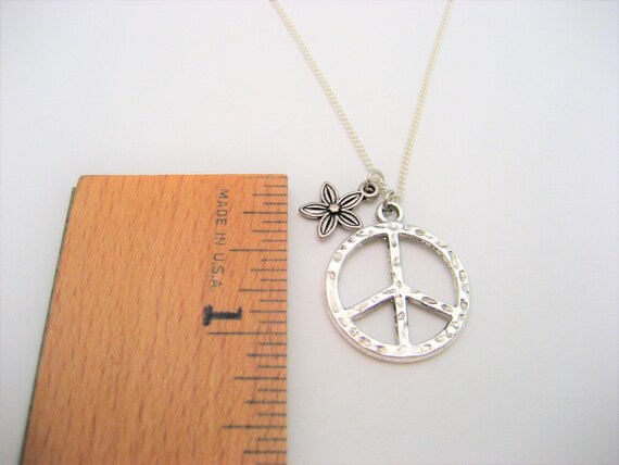 Peace Sign Symbol Charm Small Sterling Silver, Made in the USA Peace Sign Symbol Charm Small Sterling Silver, Made in the USA