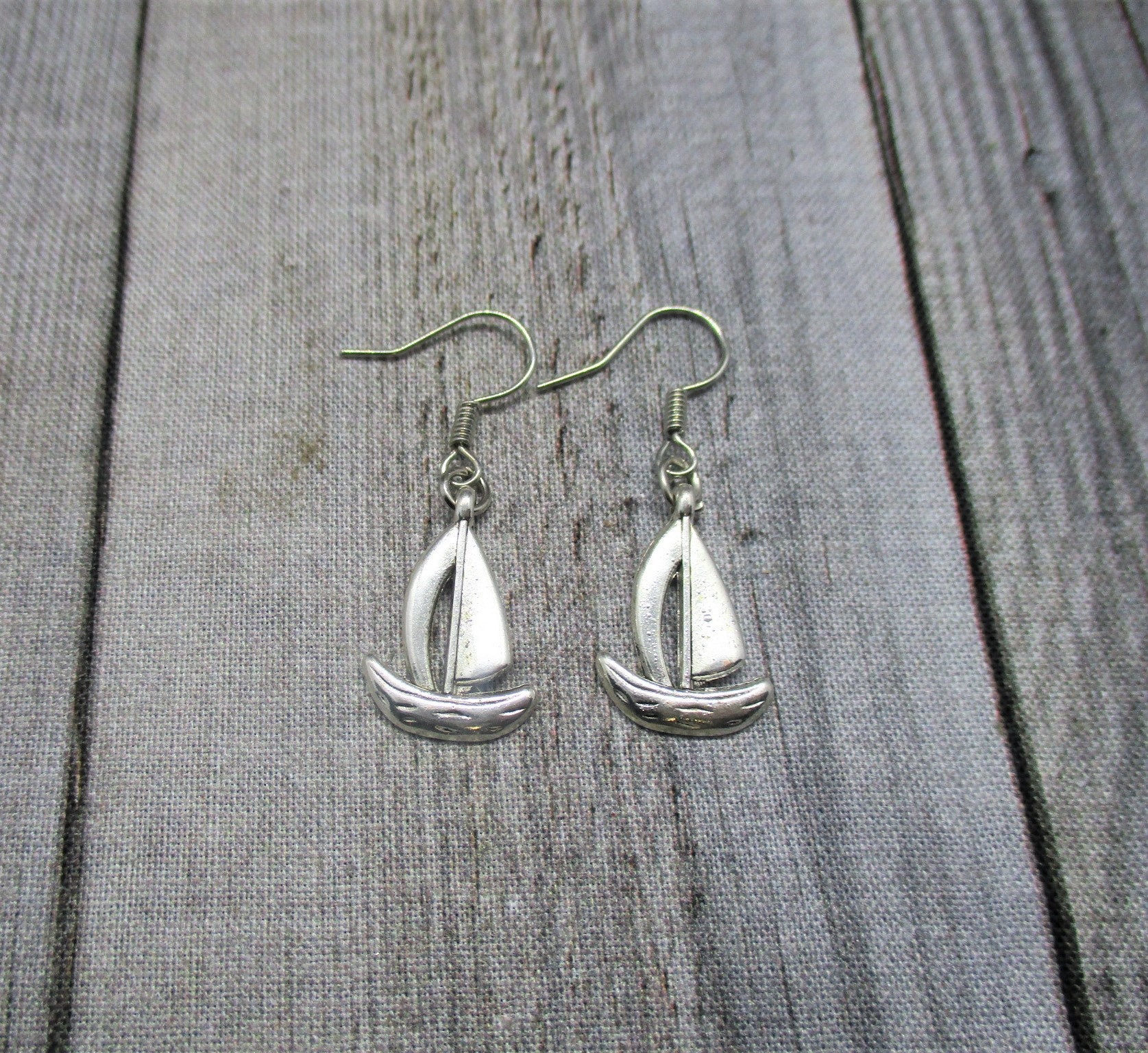 Sail Boat Earrings Nautical Earrings Boat Jewelry Ship Etsy