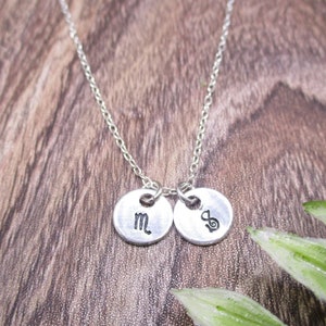 Scorpio Necklace Personalized Letter Initial Zodiac Jewelry  Gifts For Her / Him Scorpio Gift