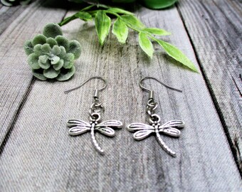Dragonfly Earrings Dragonfly Dangle Earrings Garden Lovers Gifts For Her Dragonfly Jewelry
