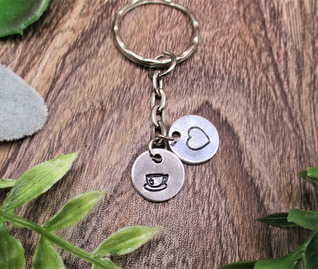 Teacup Keychain Personalized Gifts for Her/ Him Inital Cup of Tea