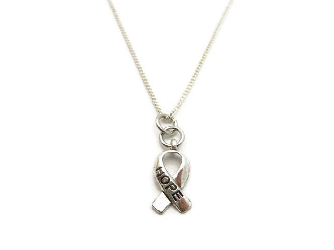 Breast Cancer Awareness Carabiner Hope Charm Necklace main image 1