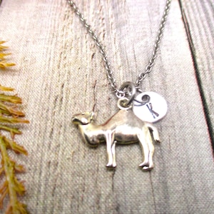 Personalized Camel Necklace Letter Initial Zoo Gifts For Her Animal Necklace