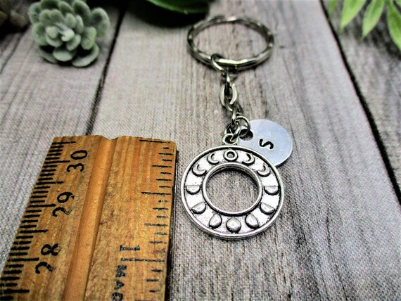 Custom moon phase keychain deals