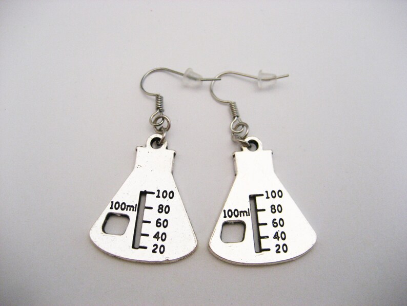 Chemistry Earrings Science Earrings Beaker Earrings Flask Etsy