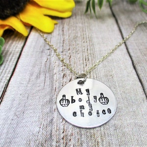 My Body My Choice Necklace Hand Stamped My Body My Choice Jewelry Gifts For Her