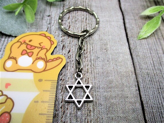 Portachiavi In Legno A Forma Di Stella Di David – Incisione Ebraica – Regalo Per Bar Mitzvah E Feste Religiose – Marrone, Taglia Unica - 5