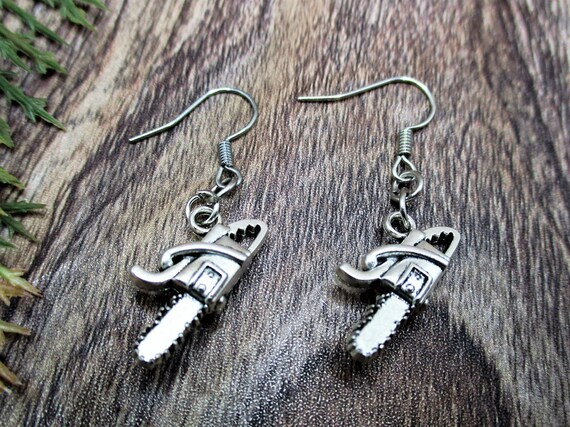 Chainsaw Earrings Tool Jewelry Handyman Horror Jewelry Gifts for