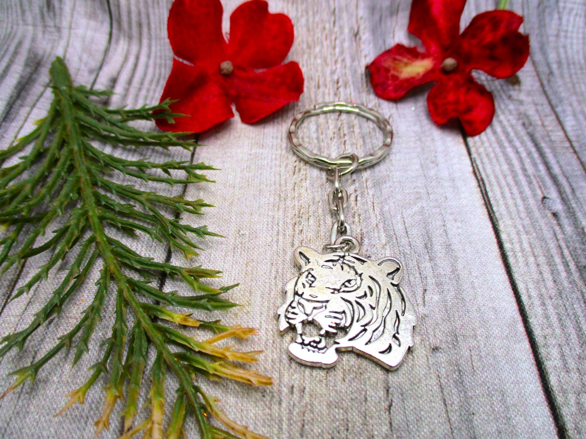 Tiger Head Keychain Animal Keychain Zoo Gifts for Him/ Her - Etsy