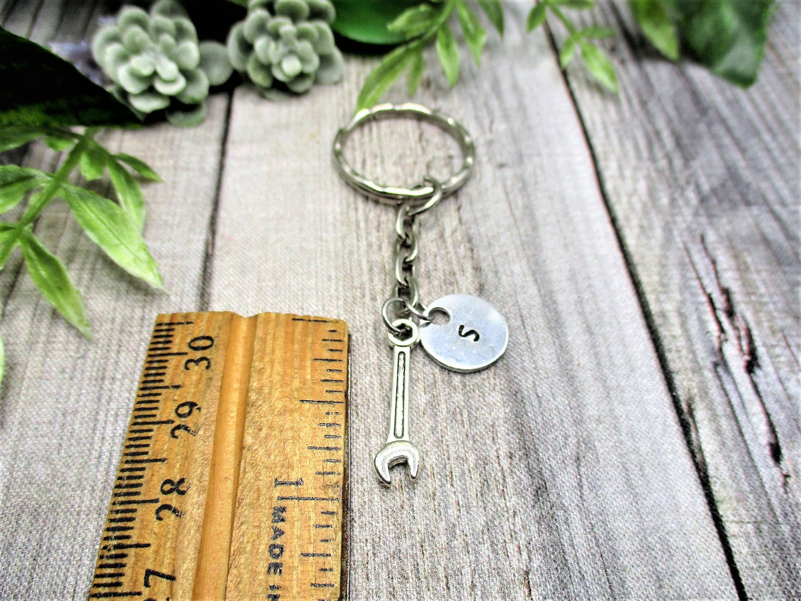Wrench Keychain Personalized Handstamped Wrench Gift Tool Etsy