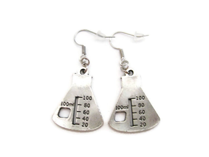 Chemistry Earrings Science Earrings Beaker Earrings Flask Earrings Chemistry Jewelry Science Jewelry Science Gifts Chemistry Gift image 8