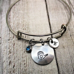 Watering Can Bracelet W/ Birthstone Personalized Gifts For Her  Gardening Bracelet Initial Garden Jewelry Bracelet