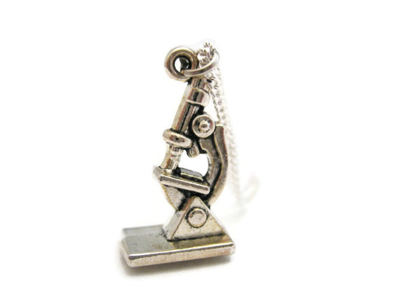 Microscope Necklace Science Necklace STEM Necklace Biology Etsy