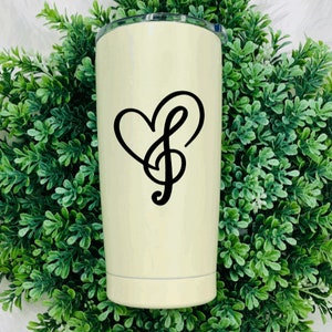 Love Music Vinyl Music Note Decal for Water Bottle Treble Clef and ...