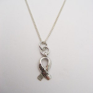 Breast Cancer Awareness Carabiner Hope Charm Necklace
