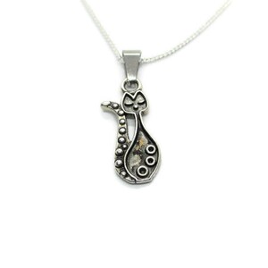 Silver Cat Necklace, Cute Cat Necklace, Pet Lover Necklace, Cat Jewelry
