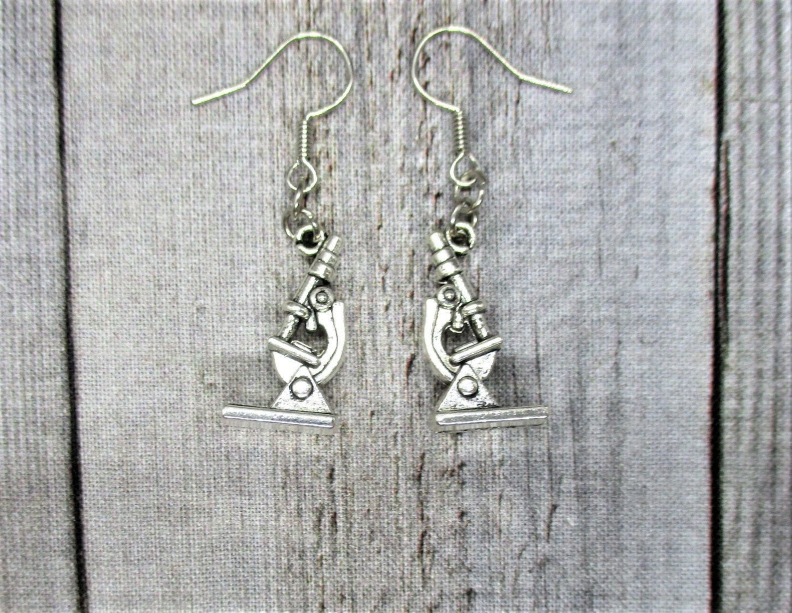 Microscope Earrings Science Earrings STEM Earrings Biology Etsy