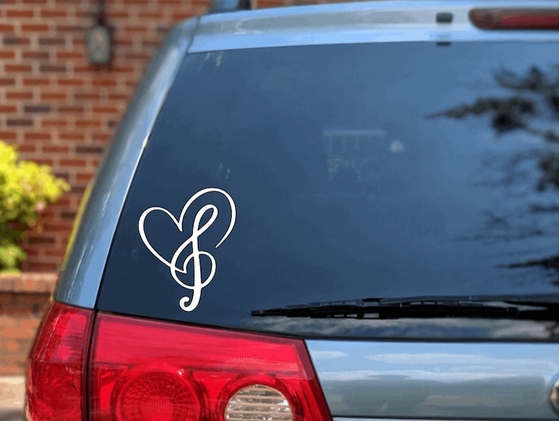 Love Music Vinyl Music Note Decal for Water Bottle Treble Clef and ...