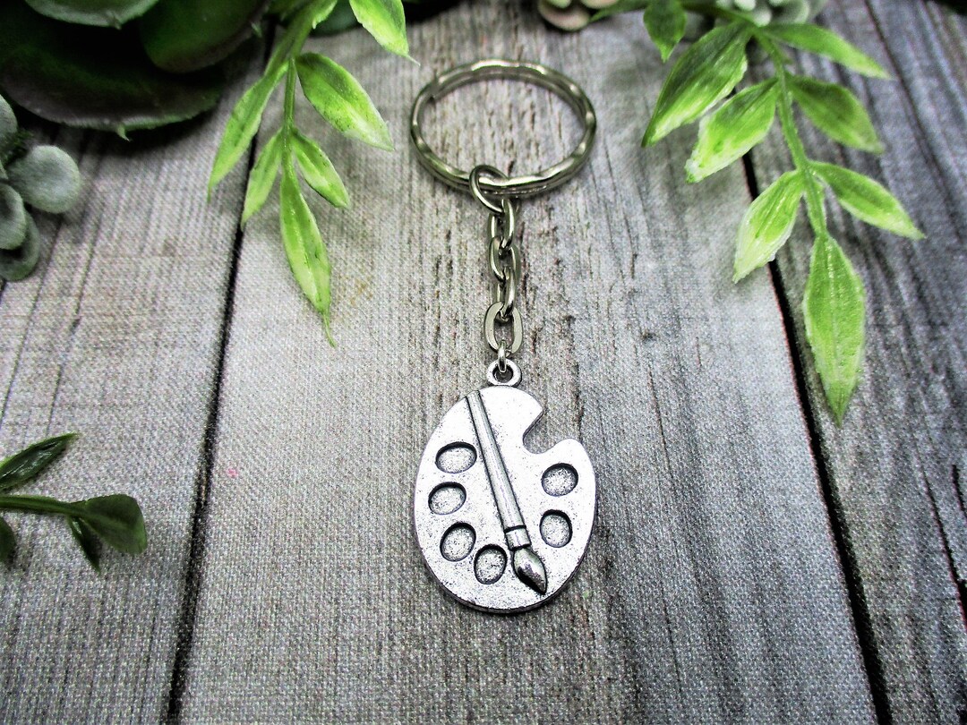 Paint Palette Keychain Painters Keychain Artist Keychain Gifts Etsy
