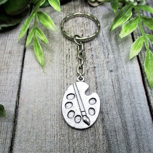 Paint Palette Keychain Painters Keychain Artist Keychain Gifts For Her / Him Artist Gifts Painters Gifts