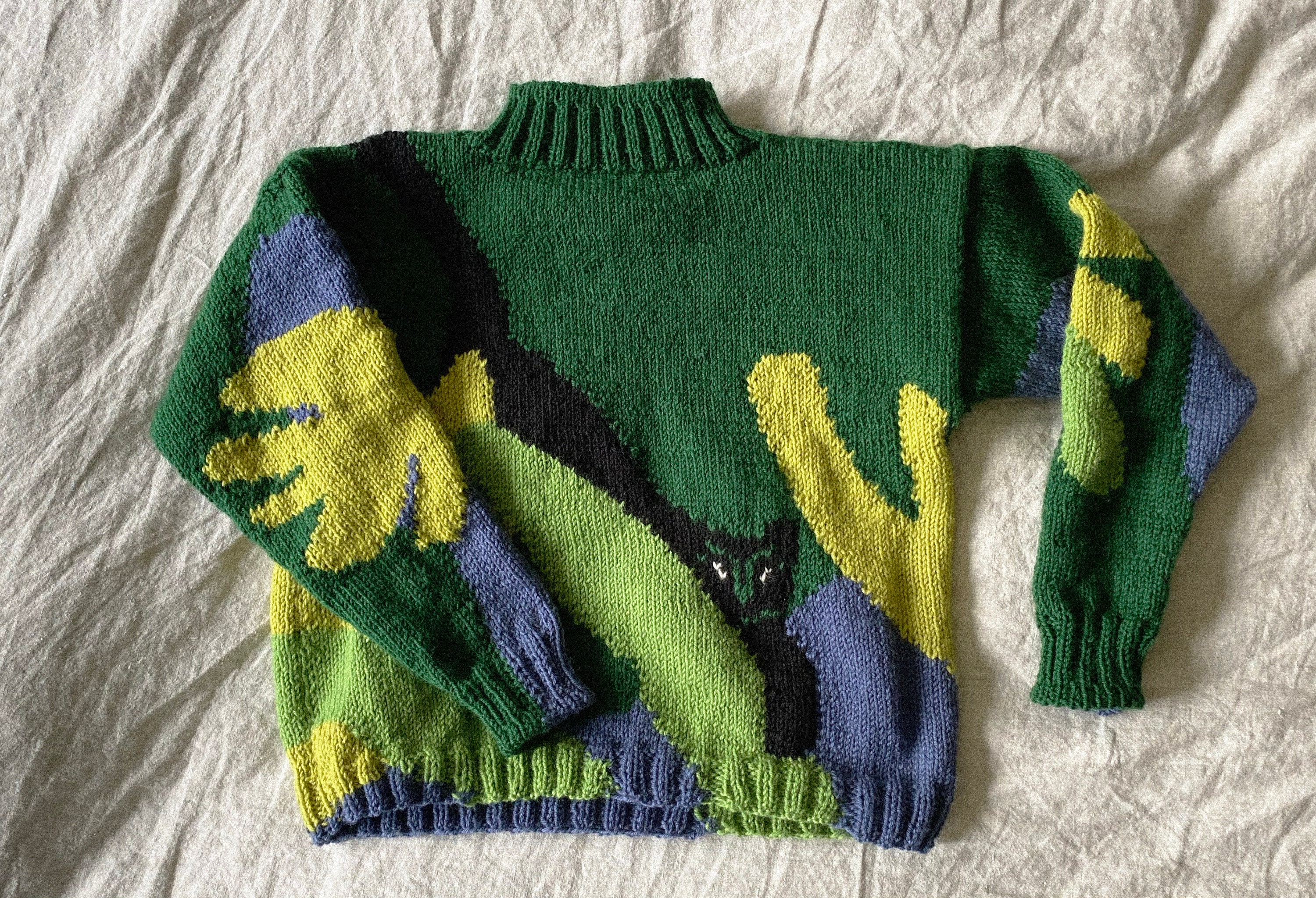 Pigment Dyed Intarsia Knit Pullover サイズ2 Pigment Dyed Loose Gauge Sweater – Premier