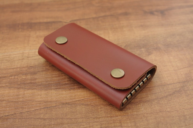 Leather Key Holder Leather Key Case In Brown And Black Key Chain Purse Case Gift For Men And Women L-061