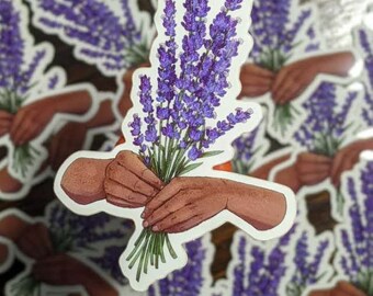 Lavender Hands Vinyl Sticker