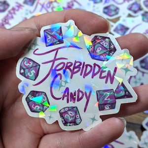 Forbidden Candy -New Sparkly- Dnd Dungeons and Dragons Dice Vinyl Sticker