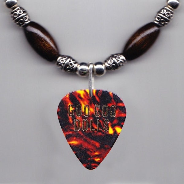 Goo Goo Dolls John Rzeznik Brown Guitar Pick Necklace - 2021 Miracle Pill Tour