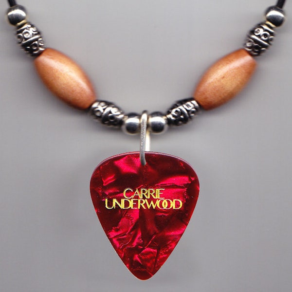 Carrie Underwood Red Pearl Guitar Pick Necklace - 2016 Storyteller Tour