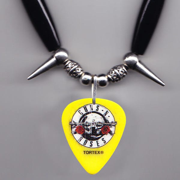 Guns N' Roses Duff McKagan Signature Yellow Guitar Pick Necklace - 2016 Tour GNR