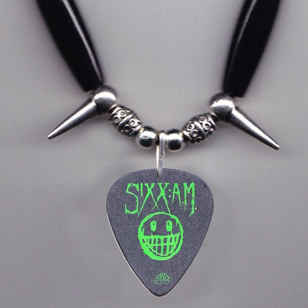 Sixx AM Nikki Sixx Signature Black Guitar Pick Necklace Motley Crue - 2008 Tour