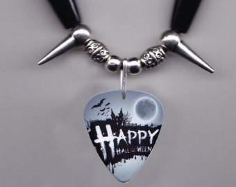 Happy Halloween Guitar Pick Necklace